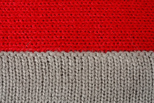 Lã de tricô cinza vermelho — Fotografia de Stock