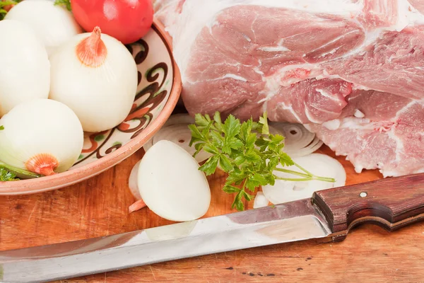 Vlees met uien — Stockfoto