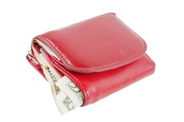 旧的红色钱包 — 图库照片