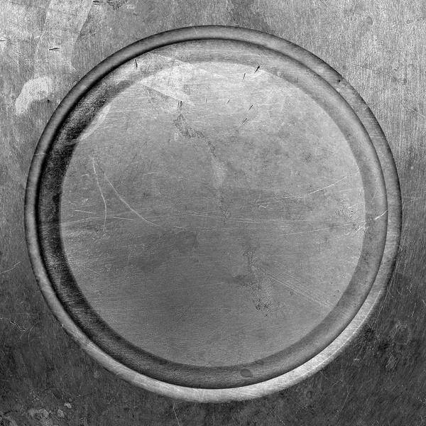 Round metal plate — Stock Photo, Image