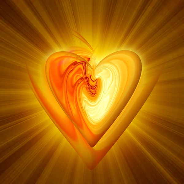 Абстрактное янтарное сердце — стоковое фото