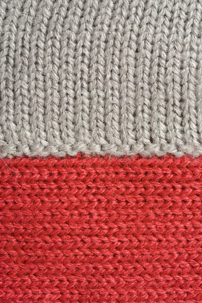 Tejido de lana roja y gris —  Fotos de Stock