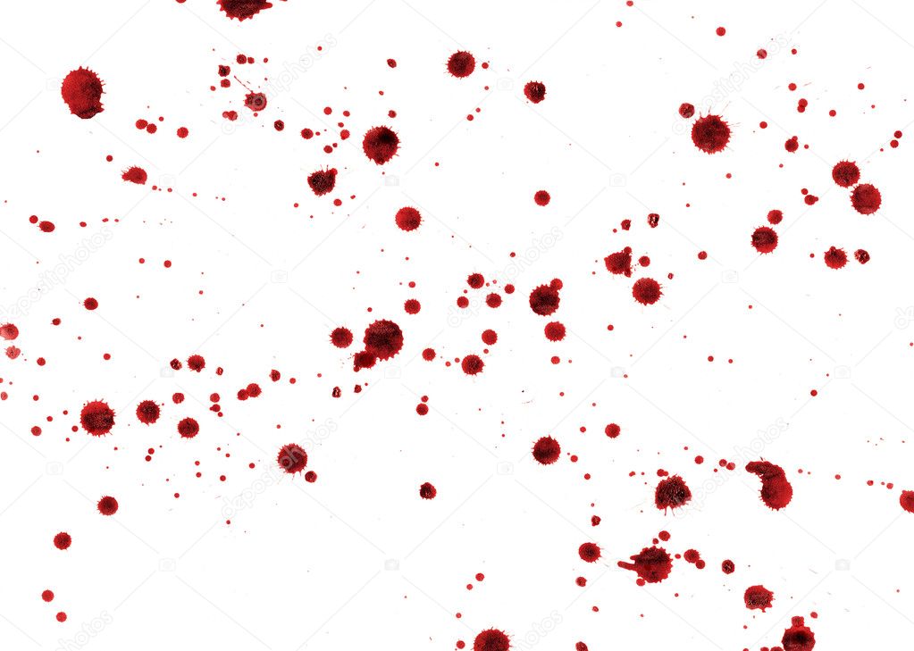 Spots and splashes of blood