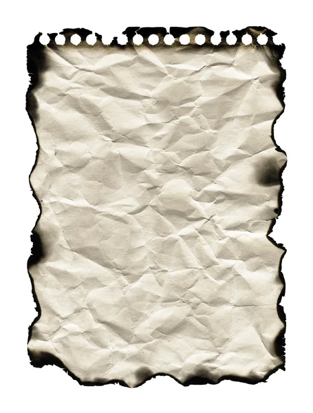 Stary arkusz papieru z krawędziami spalony — Zdjęcie stockowe