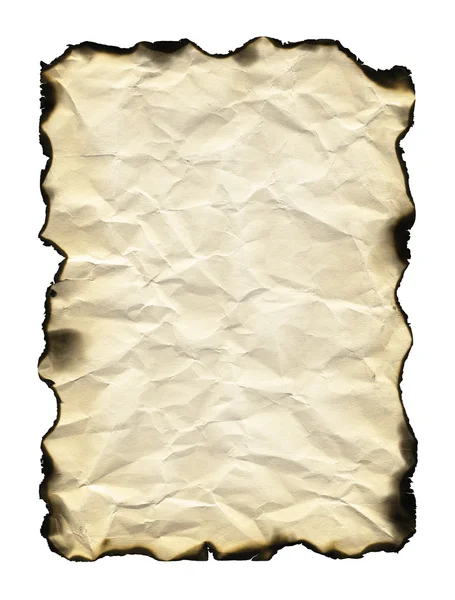 Старий аркуш паперу з обпаленими краями — стокове фото