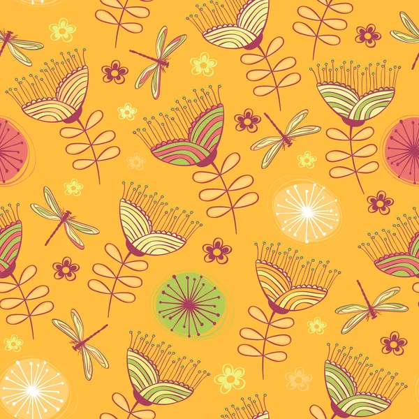 Seamless vintage flower pattern background — Stock Vector