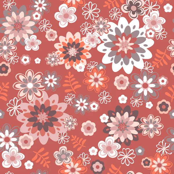 无缝复古花卉图案背景 — 图库矢量图片