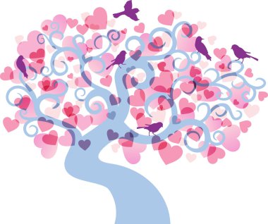 Love tree background. vector illustration clipart