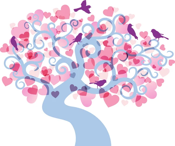 Fond de l'arbre amour. illustration vectorielle — Image vectorielle