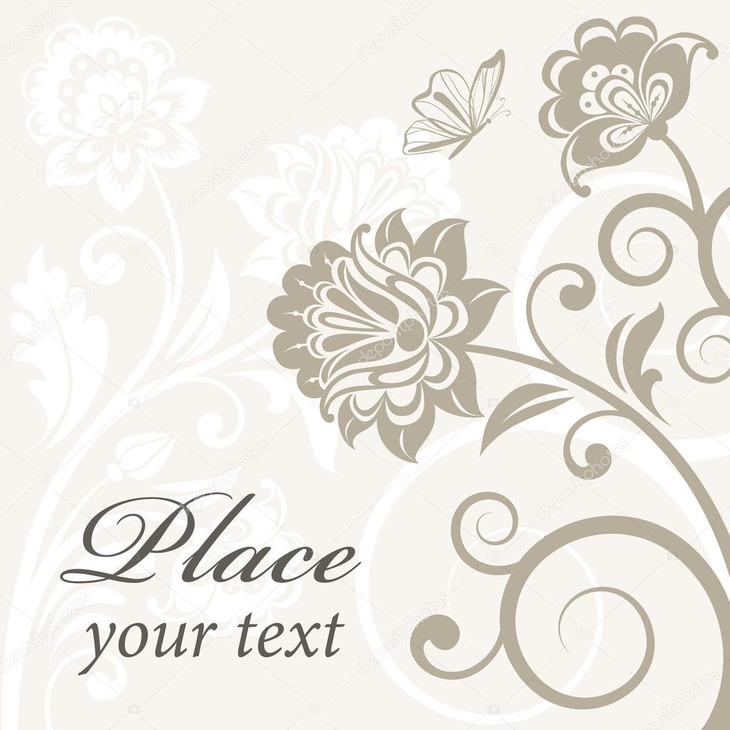 Vector floral background with decorative flowers