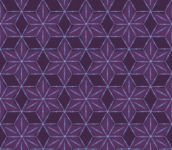 Γεωμετρική άνευ ραφής μοβ λουλούδι μοτίβο — Διανυσματικό Αρχείο