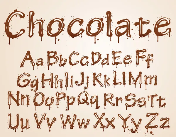 Stock vector Dark chocolate alphabet on a white background.