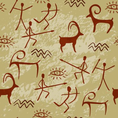 Cave Painting Seamless Pattern clipart