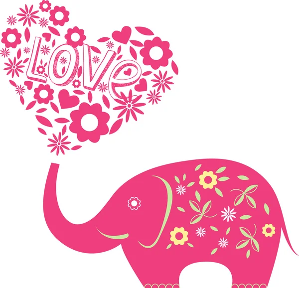 Abstract vector illustration with elephant — Stock Vector