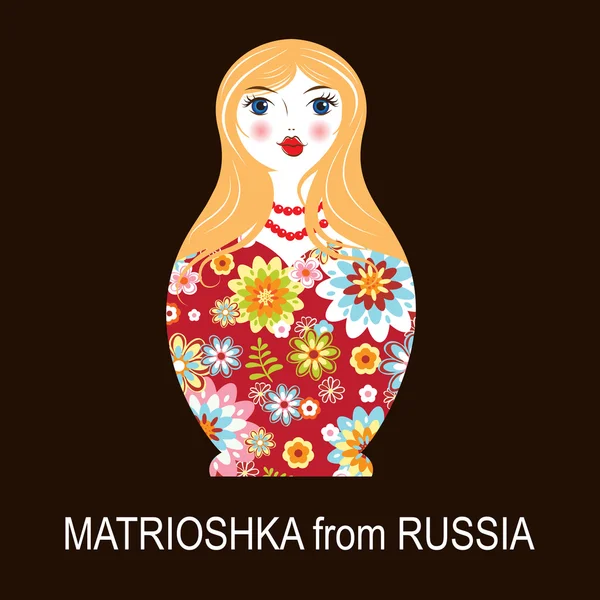 Traditionelle russische Matrjoschka Matrioschka Puppe — Stockvektor