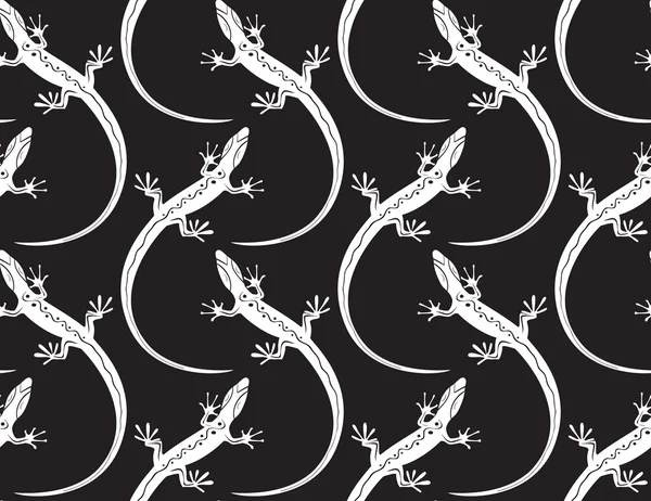 Lézards sur un motif de papier peint sans couture — Image vectorielle