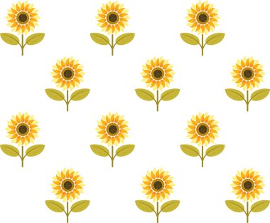 Cute sunflower seamless pattern clipart