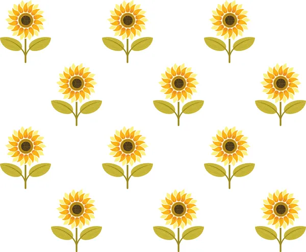 可爱向日葵无缝模式 — 图库矢量图片