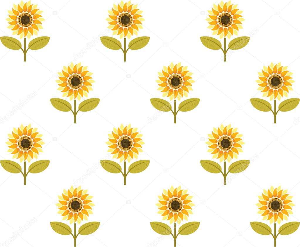 Cute sunflower seamless pattern