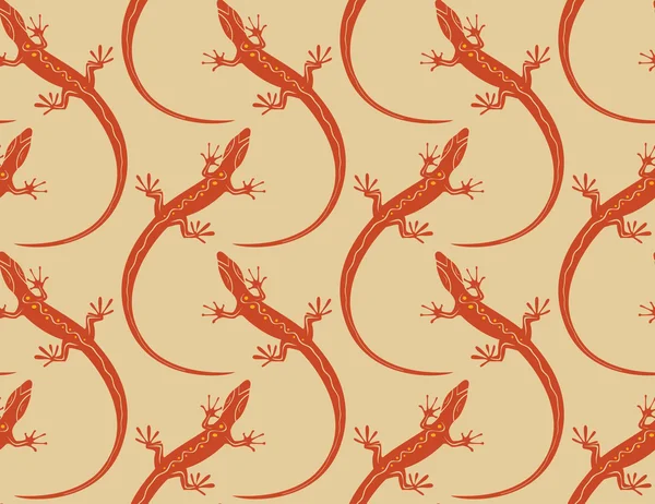 トカゲのシームレスな壁紙パターン — ストックベクタ