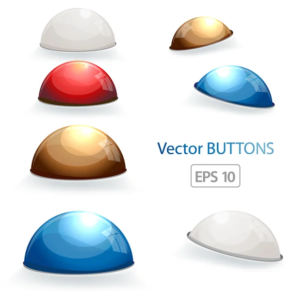 stock vector Set of abstract glossy button