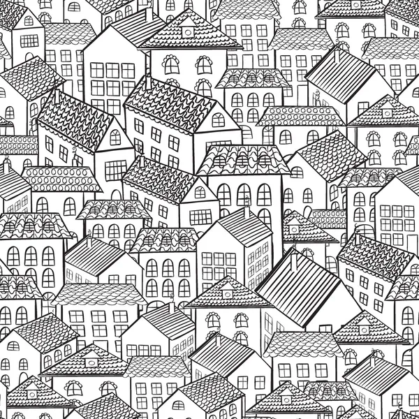 Modèles sans couture maisons de ville — Image vectorielle
