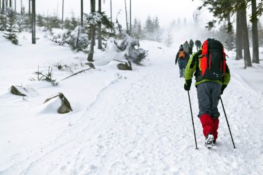 on winter hiking clipart