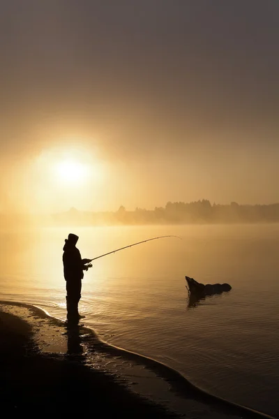 Rybaření v sunrise — Stock fotografie