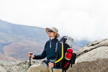 adam dağlarda, Nepal Himalayalar hiking