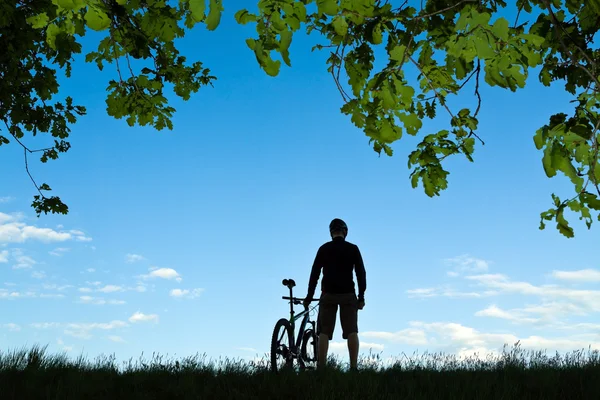 Cycling silhouette — Stock Photo, Image