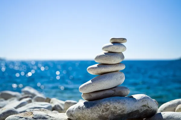 Stones stack, praia croata Fotos De Bancos De Imagens