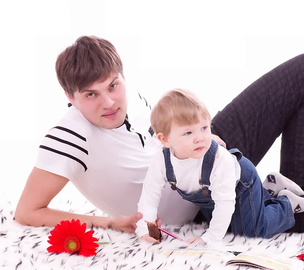Retrato de pai alegre e seu filho bebê — Fotografia de Stock