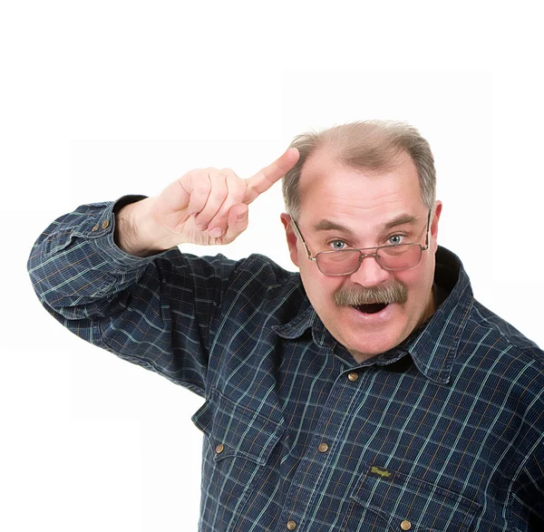 Porträt eines alten Mannes mit Brille — Stockfoto