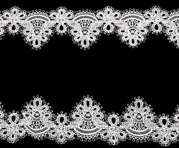 Vintage lace with flowers on white background — Stock Photo, Image