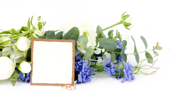 Krásný jarní květiny s transparentem, přidat — Stock fotografie