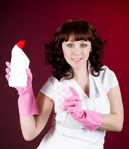 stock image Room cleaning woman