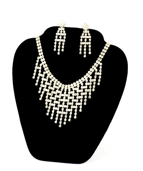 Fashionable jewelry on black background — Stock Photo, Image