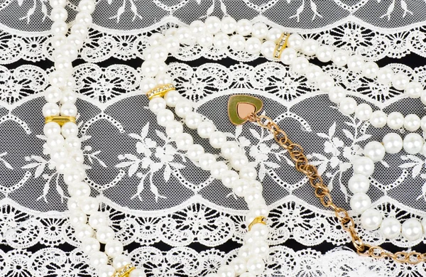 Vintage koronki na białym tle — Zdjęcie stockowe