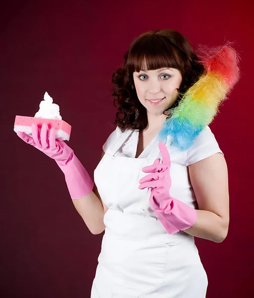 Room cleaning woman — Stock Photo, Image
