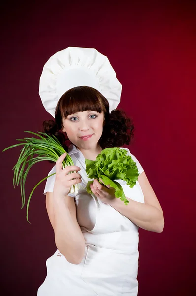 Smiling happy cook woman — Stock Photo, Image