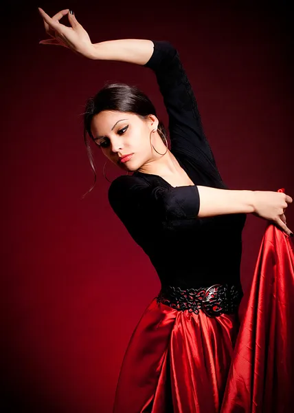 Flamenco Carmen beautiful woman in dress — Stock Photo, Image