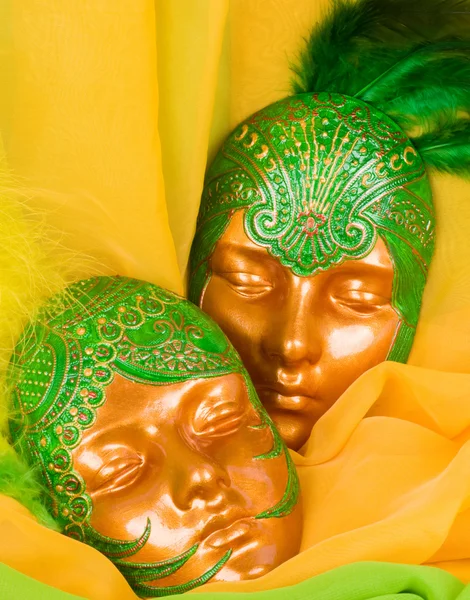Krásné tajemné benátské masky na karneval — Stock fotografie