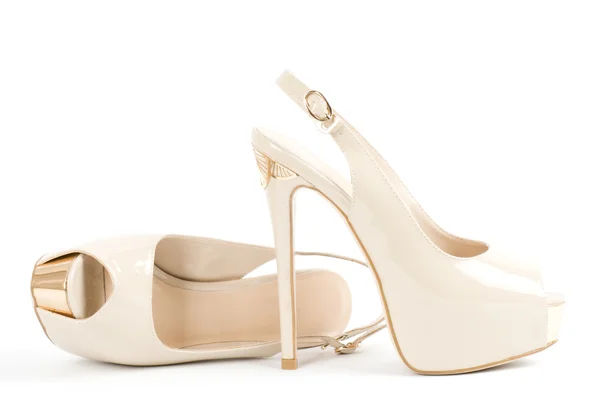 Sexy scarpe alla moda su sfondo bianco . — Foto Stock