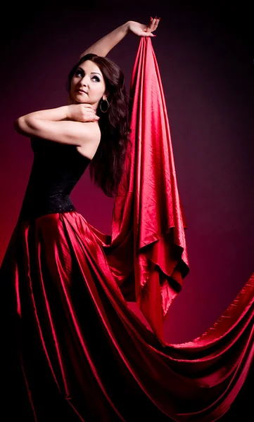 Flamenco Carmen beautiful woman in dress — Stock Photo, Image