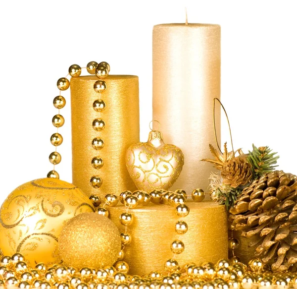 Weihnachtsdeko-Kerze. — Stockfoto