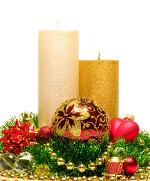 Vela de decoración de Navidad. Fondo de Año Nuevo —  Fotos de Stock
