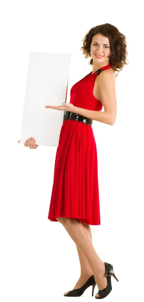 Сексуальна молода жінка в червоній сукні — стокове фото
