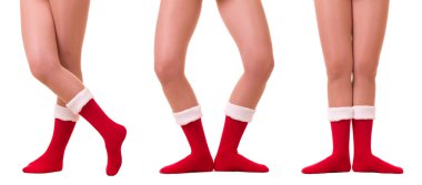Noel Baba'nın çorap seksi bacaklar izole