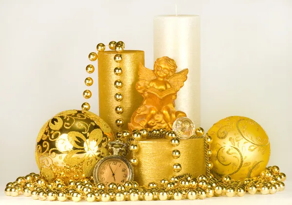 Christmas Decoration Candle. — Stock Photo, Image