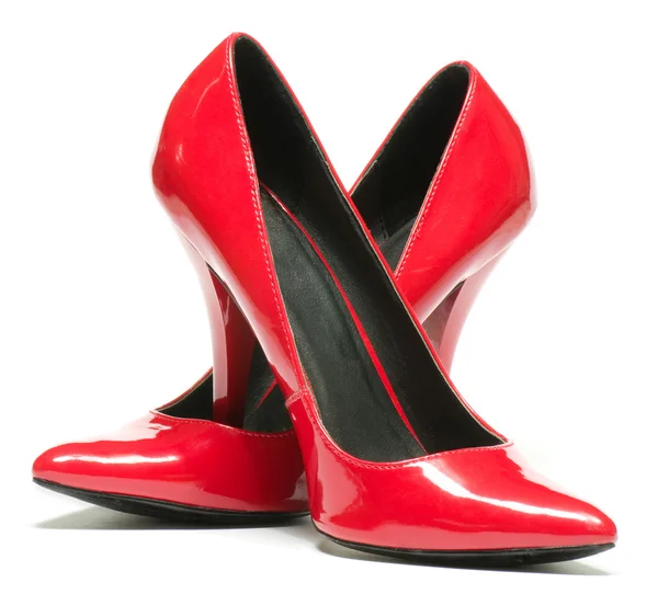 Sexy rote Schuhe isoliert auf weißem Hintergrund. — Stockfoto